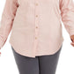 Camisa feminina de veludo cotelê liso Charter Club, rosa, tamanho grande