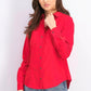 Camisa feminina de veludo cotelê sólida Charter Club, tamanho médio, vermelha, tamanho XX-G