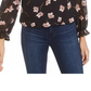 Blusa feminina com estampa floral Bar III, preta, tamanho pequeno