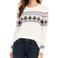 Suéter feminino Fair Isle Charter Club, branco, tamanho extra grande