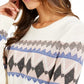 Suéter feminino Fair Isle Charter Club, branco, tamanho extra grande