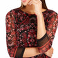 Top de malha estampado feminino Charter Club, vermelho, tamanho pequeno e pequeno