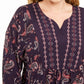 Blusa feminina plus size estampa paisley estilo &amp; co roxa tamanho OX