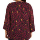 Blusa e colar plus size com estampa animal da coleção feminina JM Collection, roxo, tamanho 3, extra grande