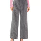 Calça feminina JM Petite Metallic Wide-Leg preta tamanho Petite Medium