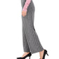 Calça feminina JM Petite Metallic Wide-Leg preta tamanho Petite Medium