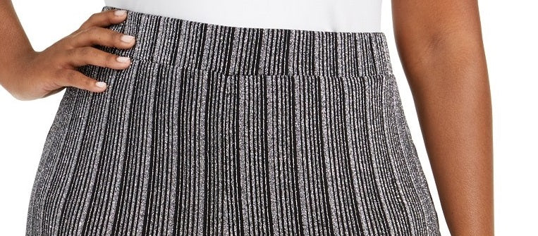 Calça feminina plus size metálica macia JM Collection, tamanho 0X