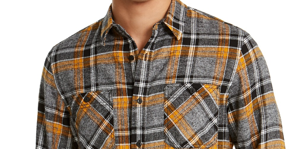 Camisa xadrez Alex masculina American Rag cinza tamanho pequeno