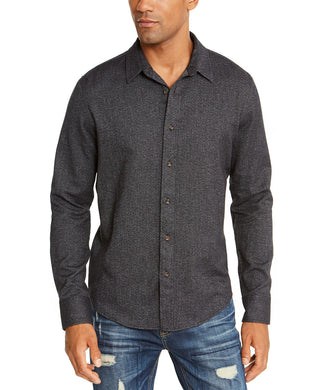Camisa American Rag Masculina de Sarja Escovada Matt Regular-Fit Preta Tamanho Grande