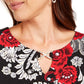 Túnica feminina assimétrica com detalhes JM Collection, preta, tamanho pequeno médio