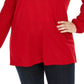JM Collection Suéter feminino plus size com gola cruzada e lurex vermelho tamanho pequeno