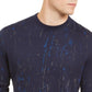 Suéter masculino Alfani Paint Splatter Crewneck azul marinho tamanho pequeno