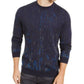 Suéter masculino Alfani Paint Splatter Crewneck azul marinho tamanho pequeno