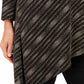 JM Collection Women'sCollection Top assimétrico metálico preto tamanho pequeno
