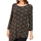 JM Collection Top assimétrico metálico feminino preto tamanho X-Large