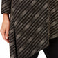 JM Collection Top assimétrico metálico feminino preto tamanho X-Large