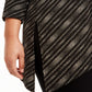 JM Collection Top assimétrico metálico feminino plus size preto tamanho extragrande
