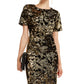 Vestido feminino de veludo e lantejoulas INC International Concepts, tamanho pequeno, dourado