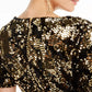 Vestido feminino de veludo e lantejoulas INC International Concepts, tamanho pequeno, dourado