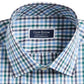 Camisa social masculina azul xadrez resistente a rugas Club Room, tamanho 16x32-33