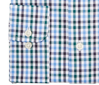 Club Room Men's Classic/Regular-Fit Stretch Gingham Dress Shirt Blue Size 15X32-33