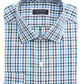 Camisa social masculina Club Room Regular Fit Stretch Antirrugas Xadrez Azul Tamanho 16,5x34-35