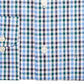 Camisa social masculina Club Room Classic/Regular Fit Stretch, resistente a rugas, azul e verde, tamanho 32x33