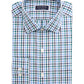 Camisa social masculina Club Room Classic Fit Stretch, resistente a rugas, xadrez, azul-marinho, tamanho 16-32-33