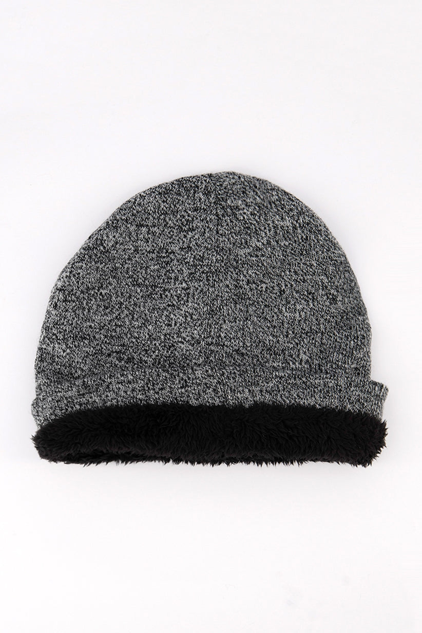 Gorro Alfani Masculino Forrado com Pele de Carneiro Cinza Tamanho Único