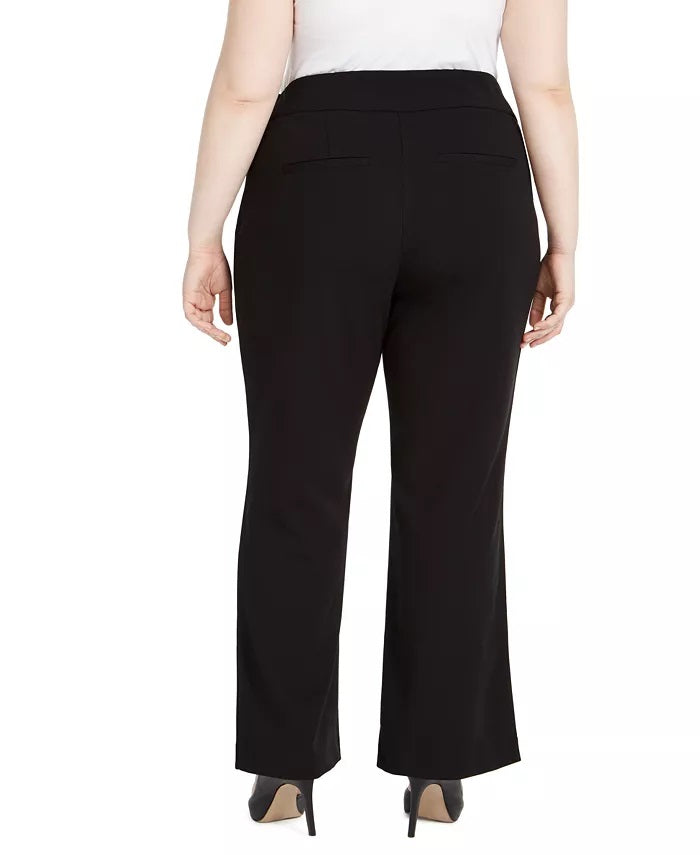 Calça feminina plus size de cintura alta da INC International Concepts, preta, tamanho 28W