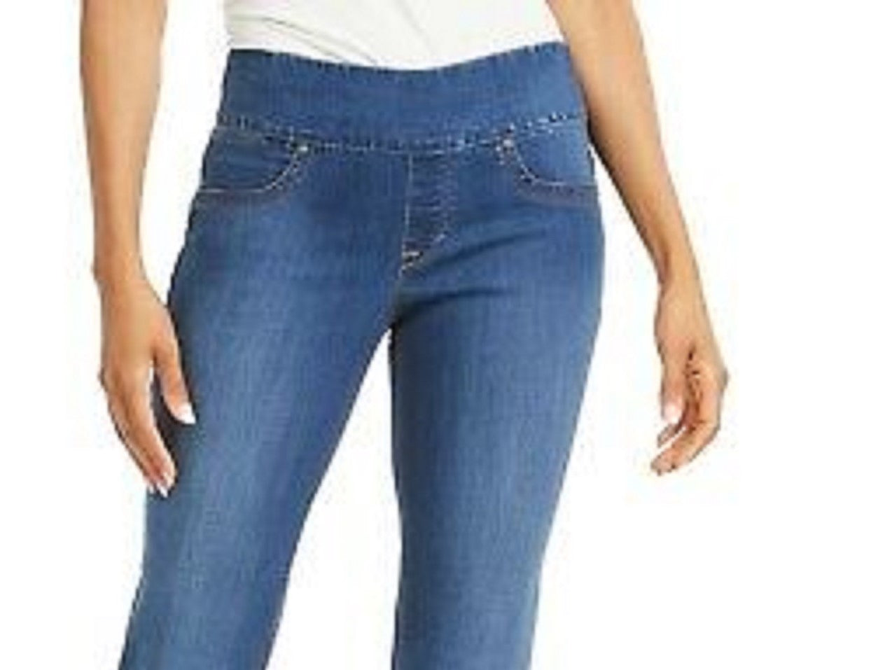 Jeans feminino estilo &amp; co Ella Pull-On Bootcut, tamanho médio, azul, extra pequeno