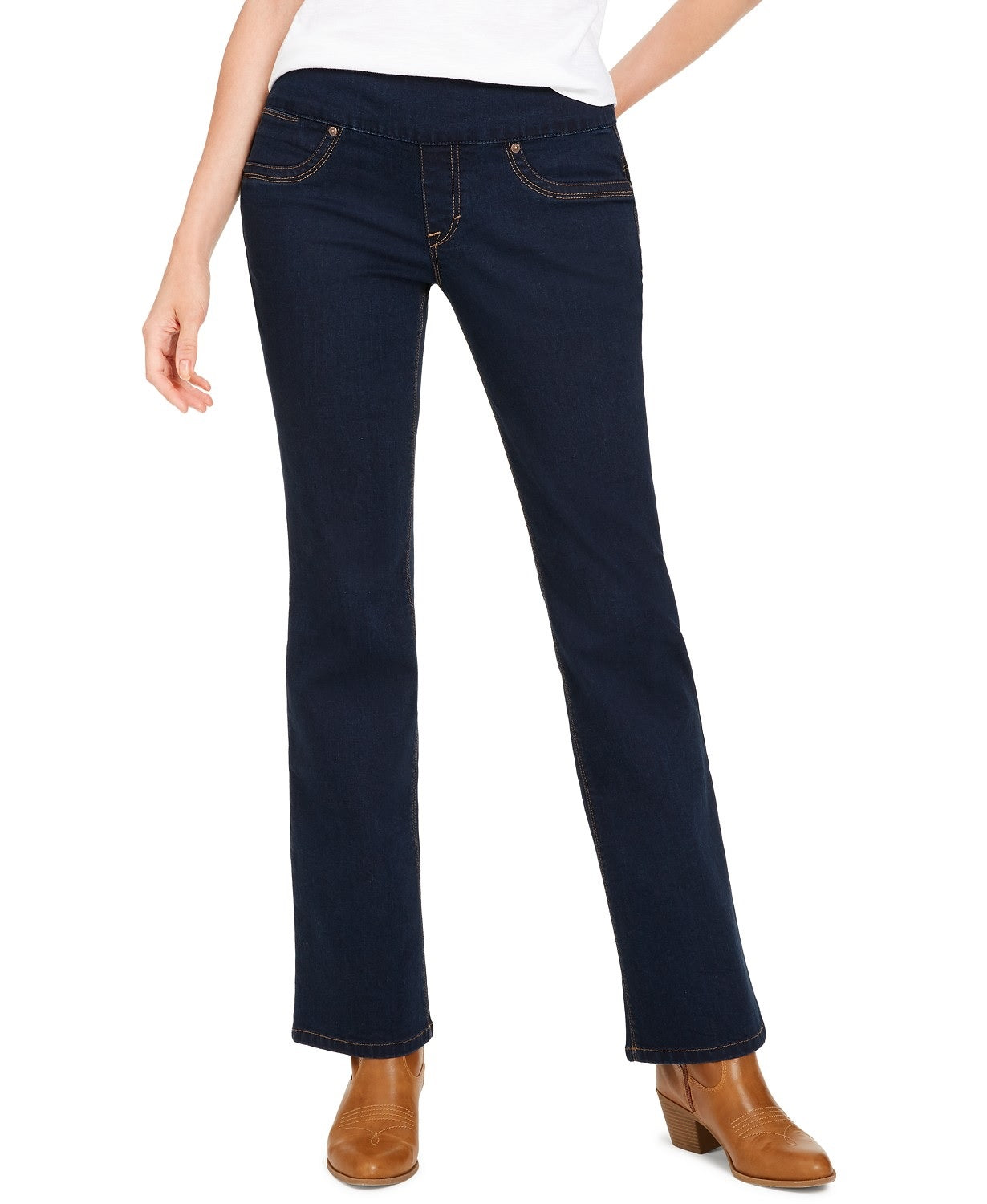 Calça jeans feminina estilo &amp; co Ella Pull-On Bootcut Camino tamanho 2 extra grande