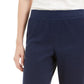 Calça feminina Karen Scott Petite Microfleece Azul Tamanho Médio
