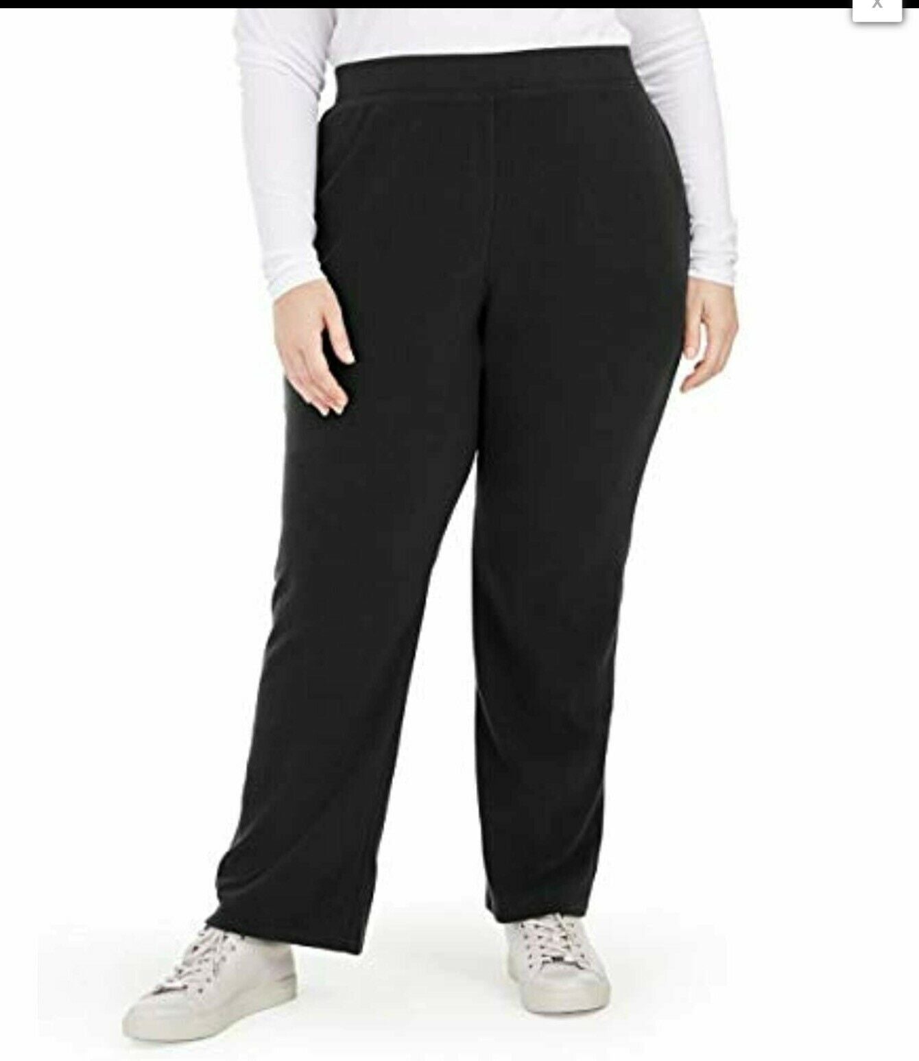 Calça de aquecimento Karen Scott Plus Size Preta Tamanho 3X