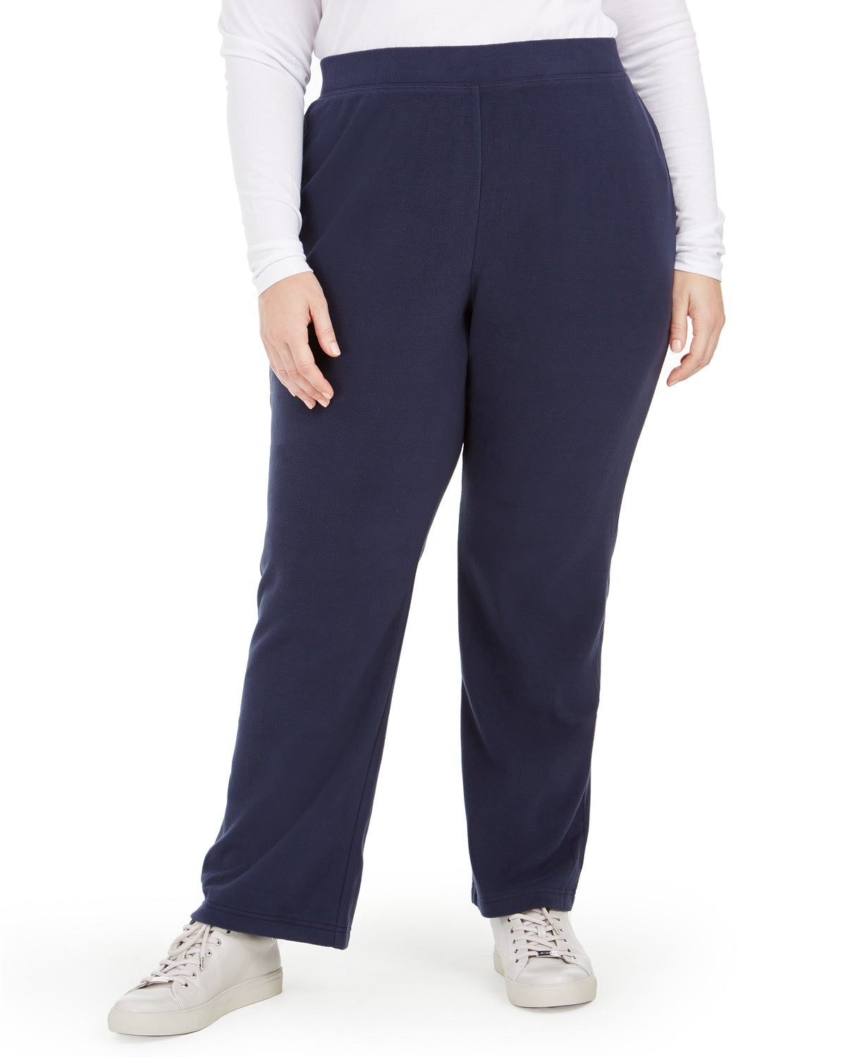Calça de aquecimento feminina Karen Scott Plus Size, preta, tamanho 2X