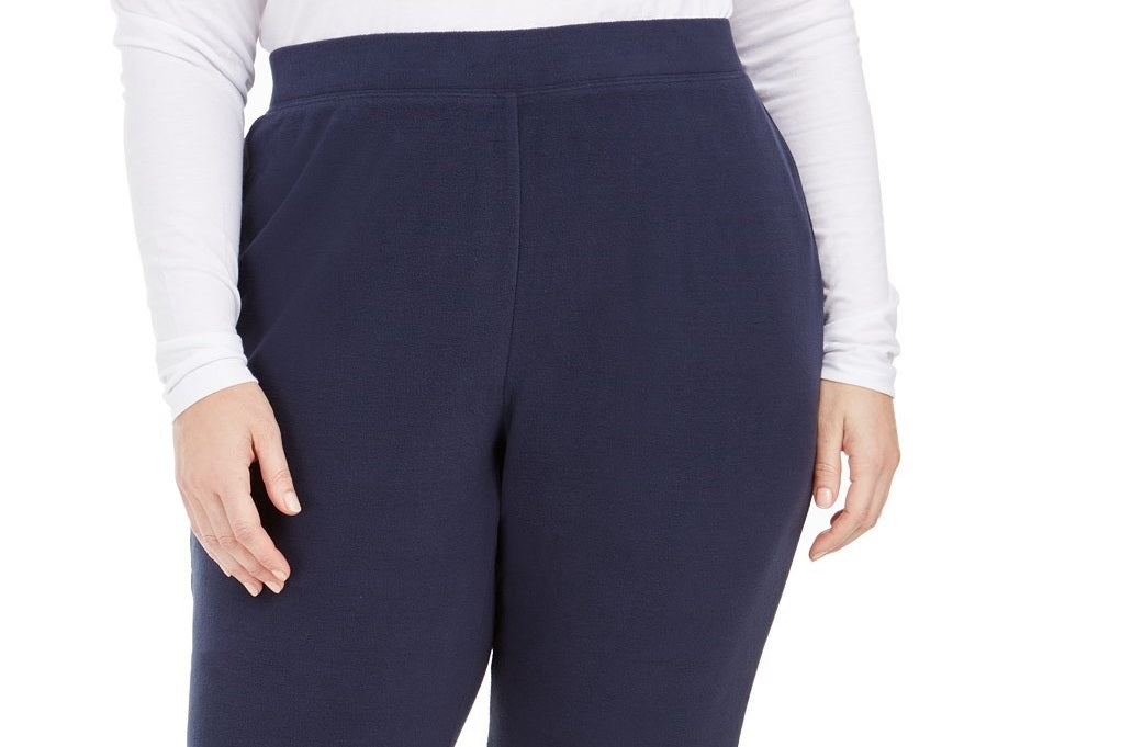 Calça de aquecimento feminina Karen Scott Plus Size, preta, tamanho 2X
