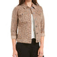 Jaqueta jeans feminina com estampa de leopardo Style &amp; Co, amarela, tamanho pequeno