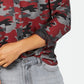 Camisa camuflada masculina American Rag vermelha tamanho médio