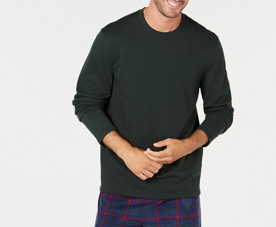 Conjunto de pijama de lã xadrez masculino Club Room, azul-marinho/vermelho/verde, tamanho pequeno