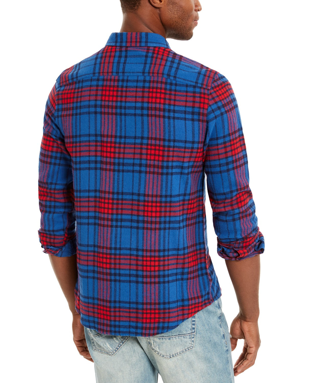 Camisa xadrez Brady masculina American Rag, azul, tamanho XXG