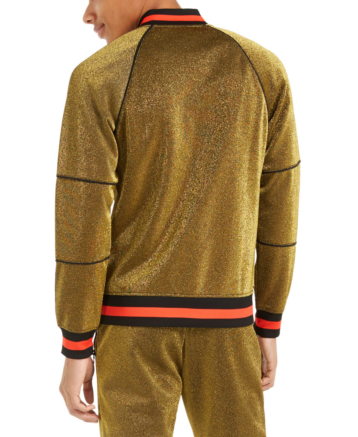 Jaqueta Disco Track Masculina INC International Concepts Dourada Tamanho 4XLT