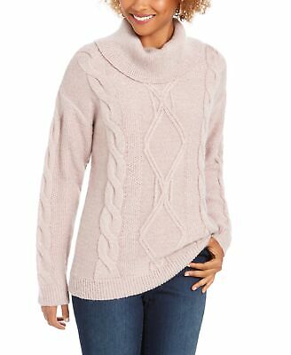 Suéter feminino Charter Club com decote careca e glitter, rosa, tamanho XX-G