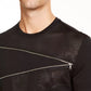 Camiseta masculina de malha com zíper INC International Concepts, preta, tamanho extra grande