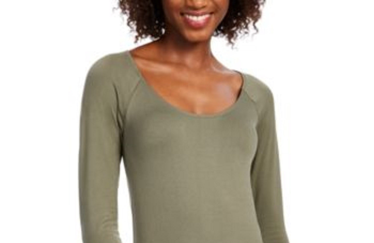 Body feminino Bar III com decote redondo, verde, tamanho extragrande