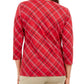 Karen Scott Top Xadrez Feminino Vermelho Brilhante Tamanho Pequeno