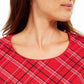 Karen Scott Top Xadrez Feminino Pequeno Vermelho Tamanho Médio