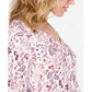 Karen Scott Blusa Henley Feminina Estampa Floral Branca Tamanho P/M