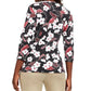 Karen Scott Blusa Henley Feminina Estampada Manga 3/4 Vermelha Tamanho P