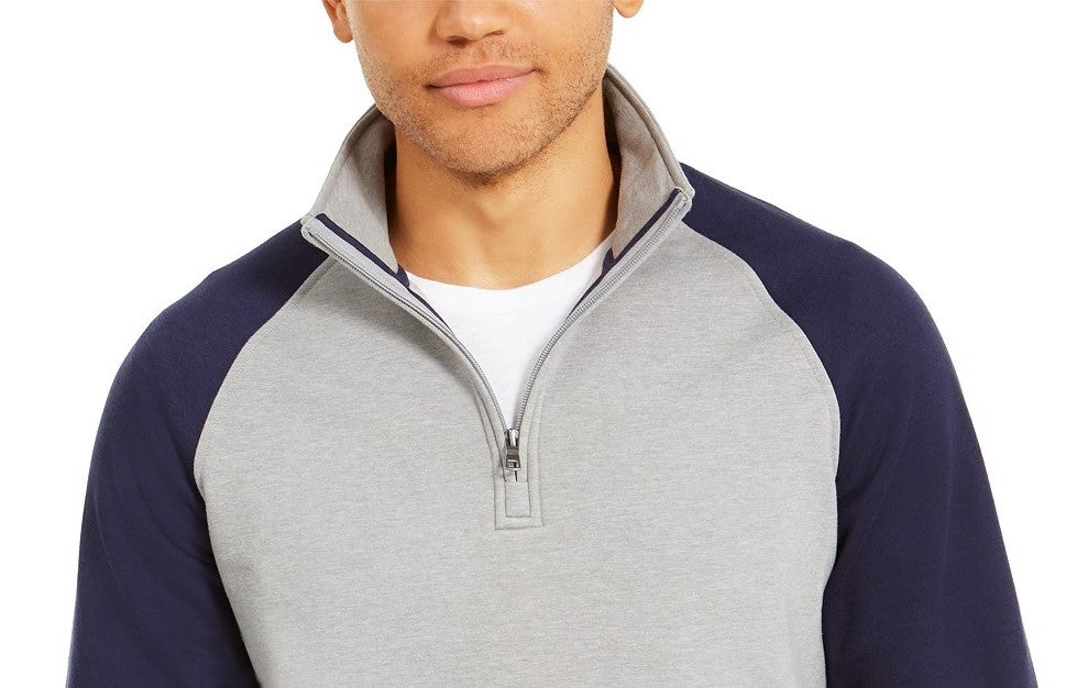 Moletom masculino Club Room com estampa de lã elástica e blocos de cores, azul, tamanho extra grande