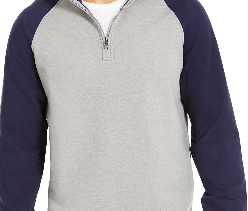 Moletom masculino Club Room com estampa de lã elástica e blocos de cores, azul, tamanho extra grande